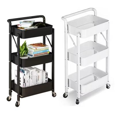 New style multi-layer Free household storage cart rack Kitchen bedroom baby snacks multi-function storage car