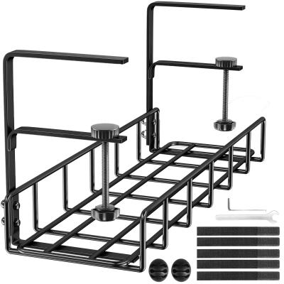 PYJ Under Desk Cable Management Tray Organizer for Wire Management, Super Sturdy Desk Cable Rack Standing Desk Cable Management