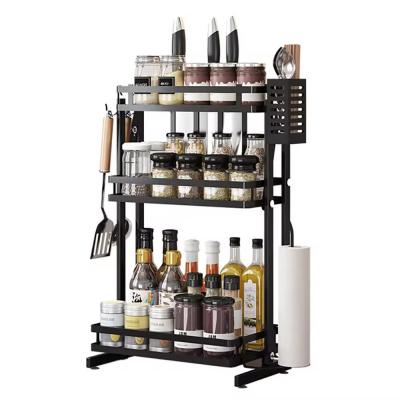 Pyj hot sell stainless steel 201 New Design 3 Tier Kitchen Storage Organizer kitchen supplies Metal Spice Rack