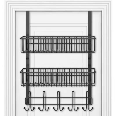 PYJ Hot multi-purpose hanger kitchen double-layer hanging basket bathroom storage rack hook behind hanger door rack door hook